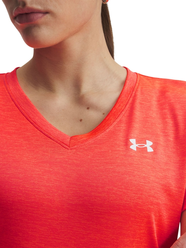 Under Armour Red UA Tech V-Neck Twist T-Shirt - Image 3 of 3