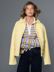 Lemon Yellow Button Up Collared Coatigan - Image 3 of 8