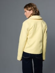 Lemon Yellow Button Up Collared Coatigan - Image 4 of 8
