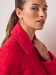 Bright Pink Button Up Collared Coatigan - Image 5 of 8