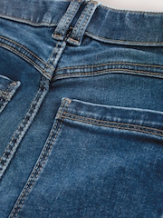 Mid Blue High Rise Flexi Fit Pull On Flared Jeans - Image 15 of 15