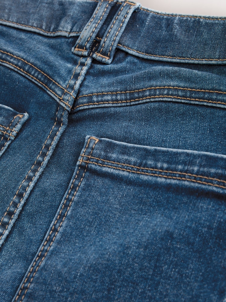 Mid Blue High Rise Flexi Fit Pull On Flared Jeans - Image 15 of 15