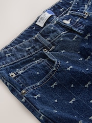 Dark Blue Bow Detail Wide Leg Jeans - Image 3 of 4