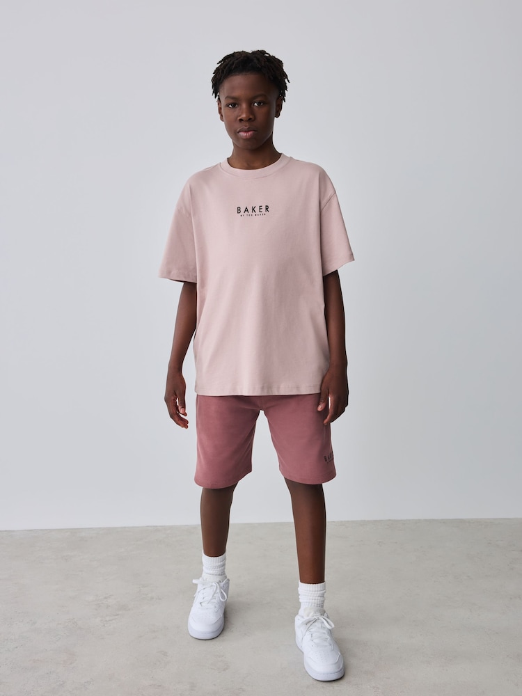 Baker by Ted Baker Orange Oversized T-Shirt And Shorts Set - Image 1 of 11