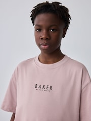Baker by Ted Baker Orange Oversized T-Shirt And Shorts Set - Image 3 of 11