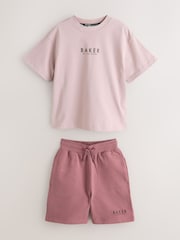 Baker by Ted Baker Orange Oversized T-Shirt And Shorts Set - Image 6 of 11