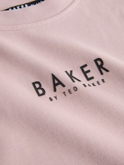 Baker by Ted Baker Orange Oversized T-Shirt And Shorts Set - Image 9 of 11