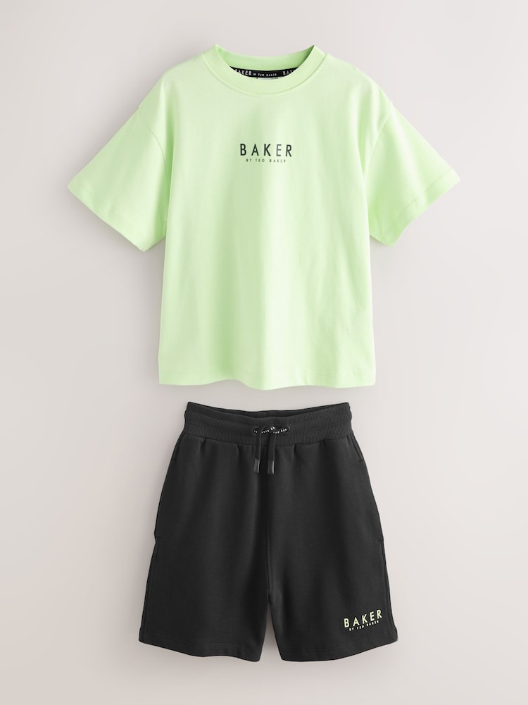 Baker by Ted Baker Orange Oversized T-Shirt And Shorts Set - Image 1 of 6