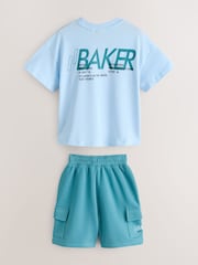 Baker by Ted Baker Oversized Graphic T-Shirt and Shorts Set - Image 1 of 4