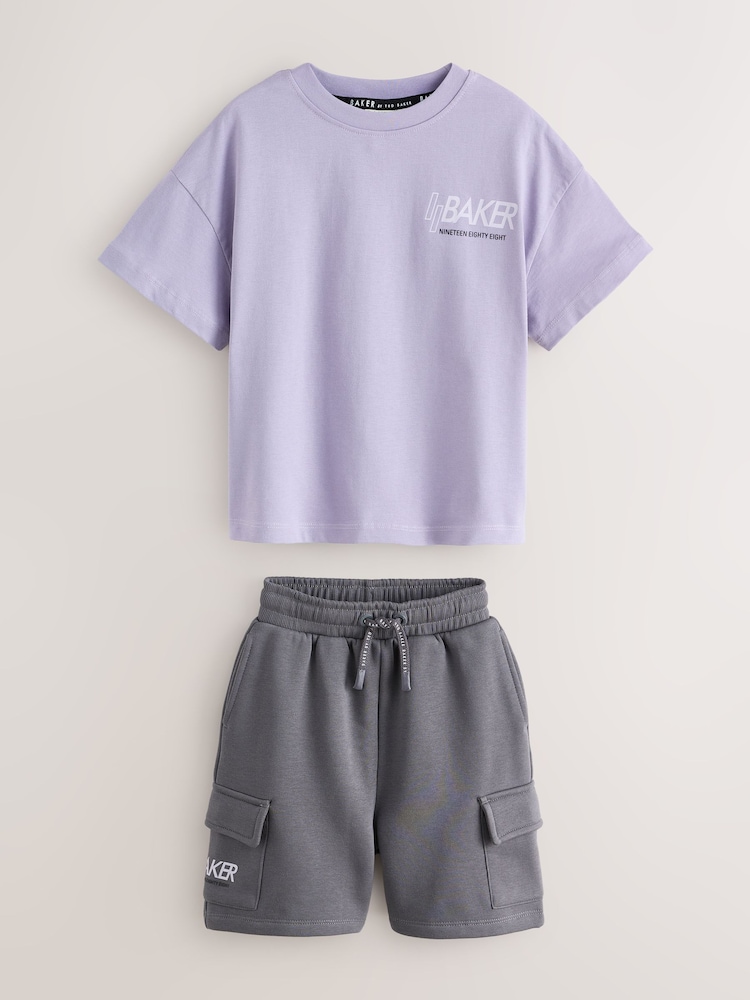 Baker by Ted Baker Oversized Graphic T-Shirt and Shorts Set - Image 1 of 7
