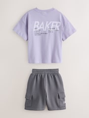 Baker by Ted Baker Oversized Graphic T-Shirt and Shorts Set - Image 8 of 13