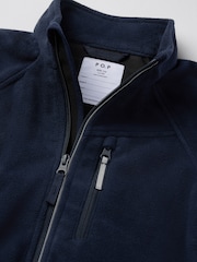 Polarn O. Pyret Light Blue Waterproof Fleece Jacket - Image 3 of 4
