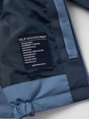 Polarn O. Pyret Blue Waterproof Shell Coat - Image 7 of 9