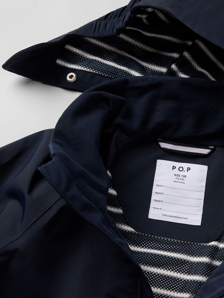 Polarn O. Pyret Blue Waterproof Shell Coat - Image 2 of 10 Polarn O. Pyret Blue Waterproof Shell Coat - Image 2 of 10