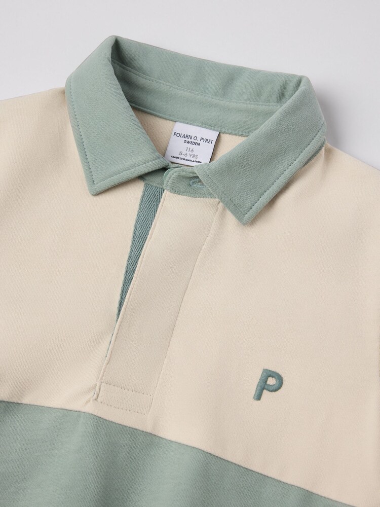 Polarn O. Pyret Green Organic Striped Rugby Shirt - Image 4 of 4 Polarn O. Pyret Green Organic Striped Rugby Shirt - Image 4 of 4