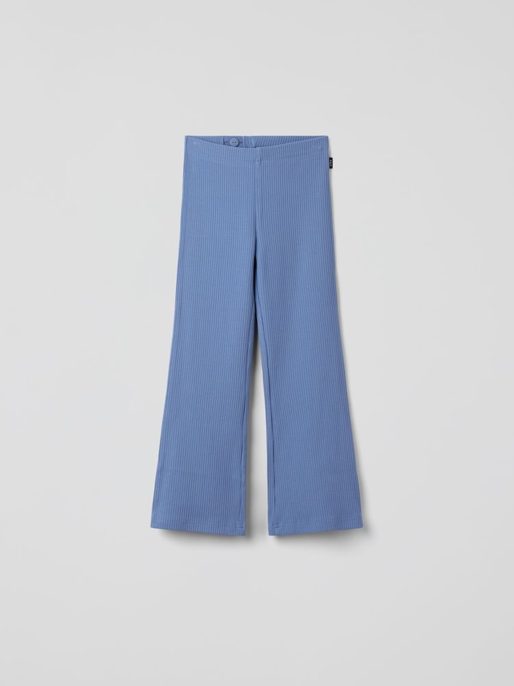 Polarn O. Pyret Blue Cotton Flared Leggings - Image 1 of 4 Polarn O. Pyret Blue Cotton Flared Leggings - Image 1 of 4