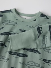 Polarn O. Pyret Green Cotton Print Pyjamas - Image 2 of 3