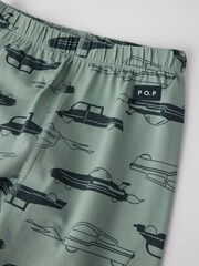 Polarn O. Pyret Green Cotton Print Pyjamas - Image 3 of 3