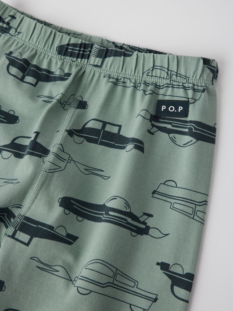 Polarn O. Pyret Green Cotton Print Pyjamas - Image 3 of 3 Polarn O. Pyret Green Cotton Print Pyjamas - Image 3 of 3