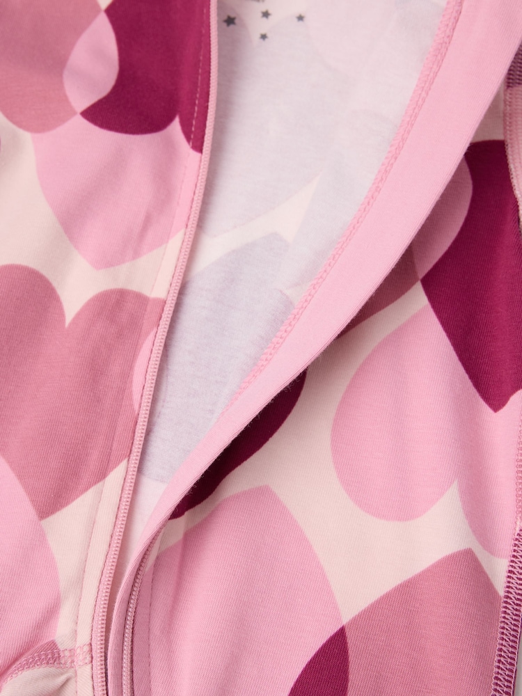Polarn O. Pyret Pink Cotton Print Sleepsuit - Image 4 of 4 Polarn O. Pyret Pink Cotton Print Sleepsuit - Image 4 of 4