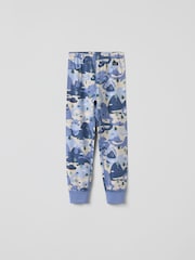 Polarn O. Pyret Blue Cotton Print Pyjamas - Image 3 of 5
