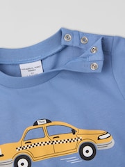 Polarn O. Pyret Blue Cotton Print T-Shirt - Image 3 of 4