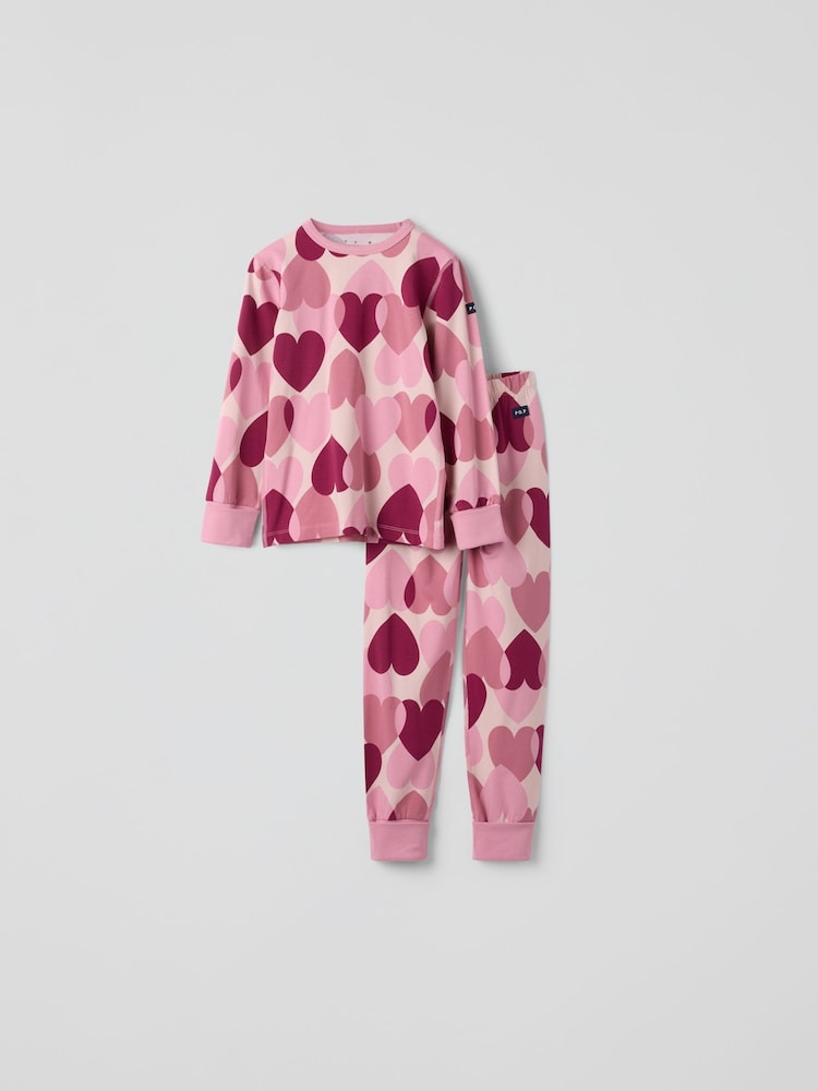 Polarn O. Pyret Pink Cotton Print Pyjamas - Image 1 of 5 Polarn O. Pyret Pink Cotton Print Pyjamas - Image 1 of 5