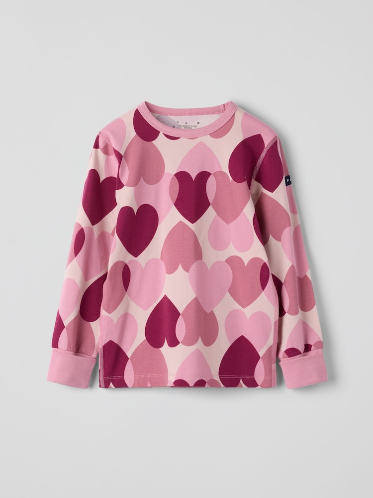 Polarn O. Pyret Pink Cotton Print Pyjamas - Image 2 of 5 Polarn O. Pyret Pink Cotton Print Pyjamas - Image 2 of 5