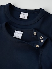 Polarn O. Pyret Blue Cotton Long Sleeve Top - Image 2 of 2