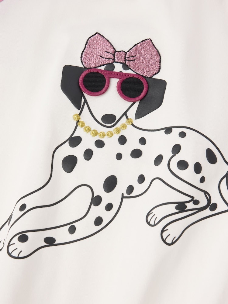 Polarn O. Pyret Pink Cotton Dalmatian Print Top - Image 2 of 5 Polarn O. Pyret Pink Cotton Dalmatian Print Top - Image 2 of 5