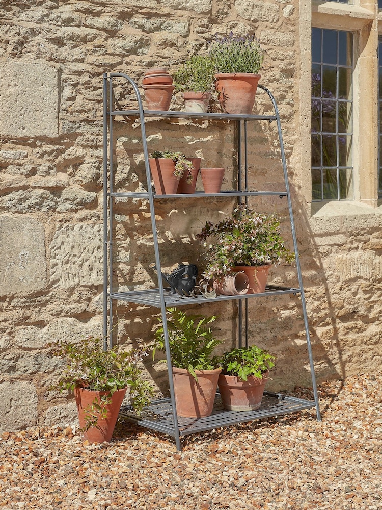 Cox & Cox Grey Large Como Tiered Plant Stand - Image 1 of 5