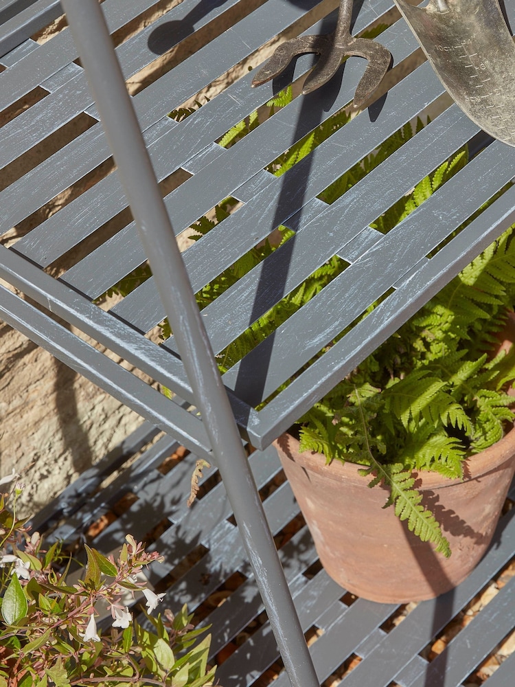 Cox & Cox Grey Large Como Tiered Plant Stand - Image 2 of 5