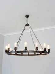 BHS Bronze Large Highland 16 Light Ring Ceiling Pendant - Image 1 of 7