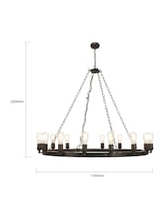 BHS Bronze Large Highland 16 Light Ring Ceiling Pendant - Image 4 of 7
