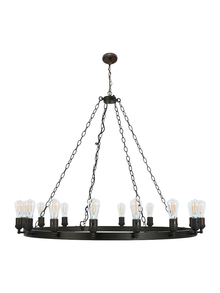 BHS Bronze Large Highland 16 Light Ring Ceiling Pendant - Image 7 of 7