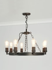 BHS Bronze Highland 8 Light Ring Ceiling Pendant - Image 1 of 7