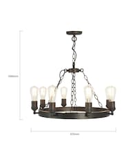 BHS Bronze Highland 8 Light Ring Ceiling Pendant - Image 4 of 7