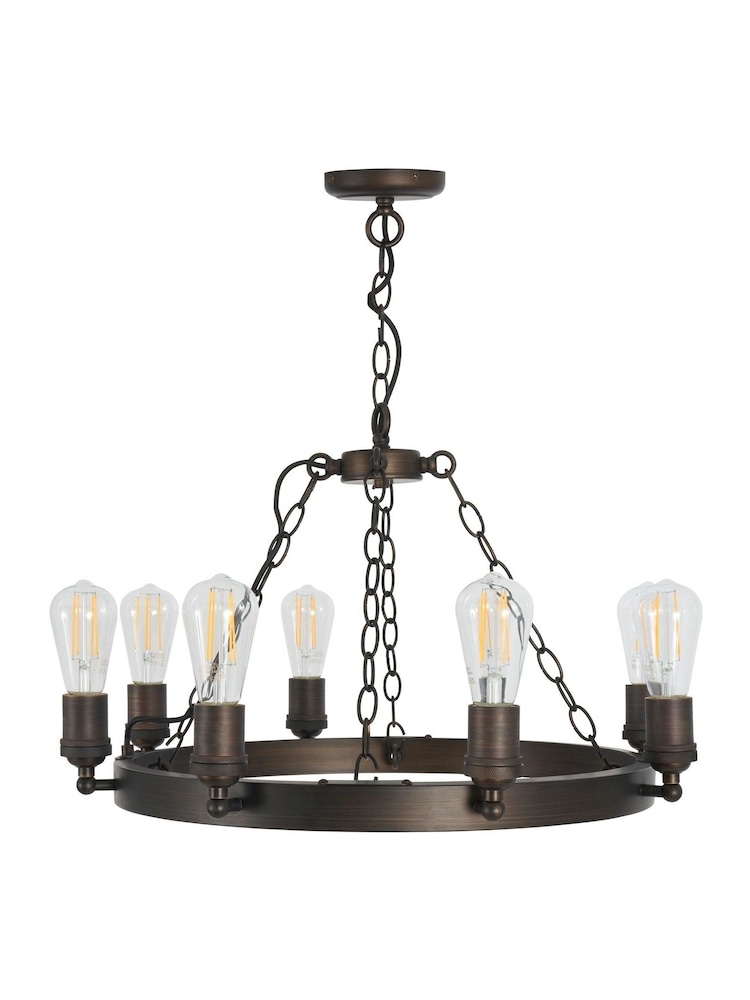 BHS Bronze Highland 8 Light Ring Ceiling Pendant - Image 7 of 7