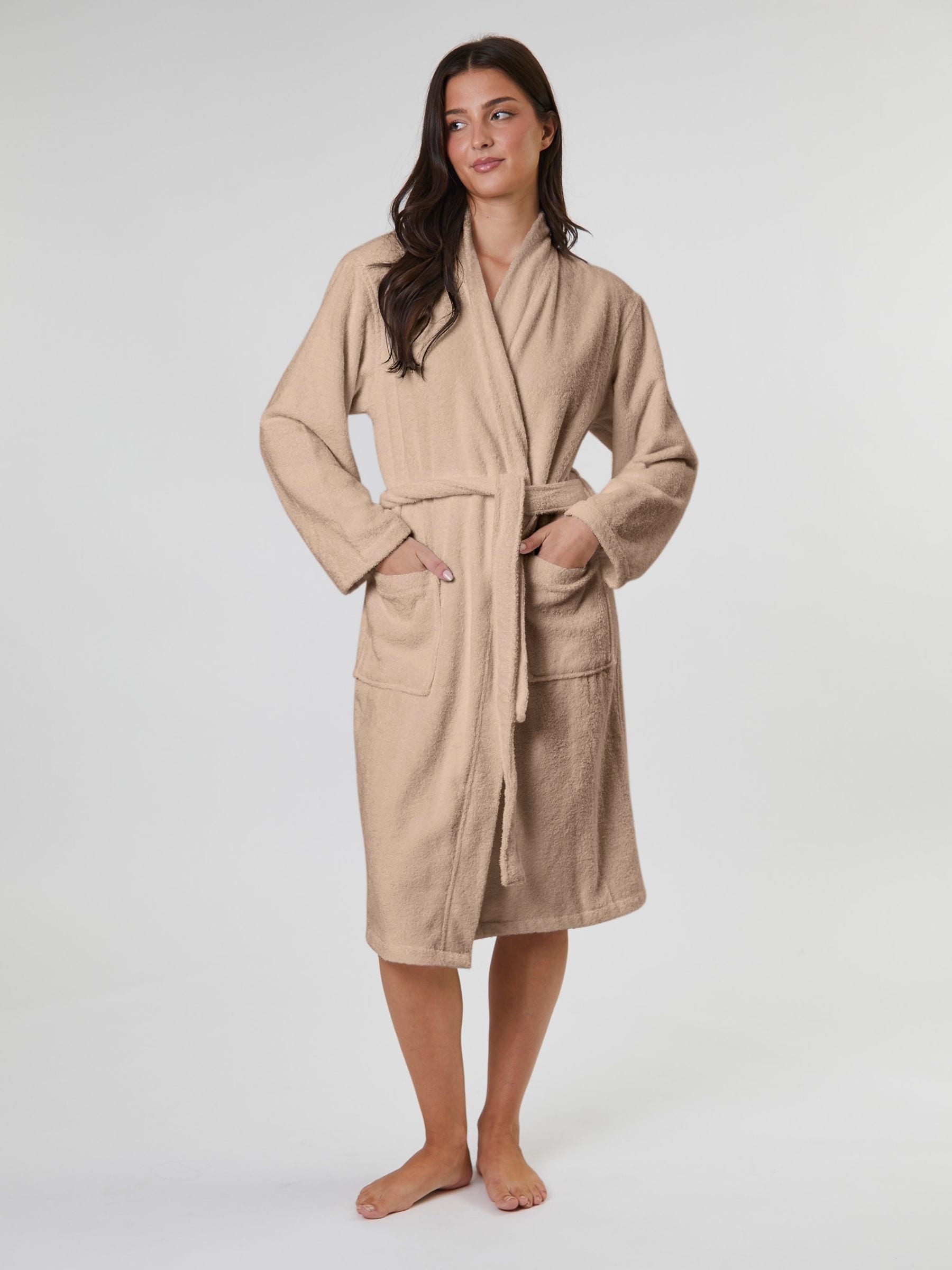 Loungeable Women's Taupe Classic Towelling Robe In Extra Large - Image 3