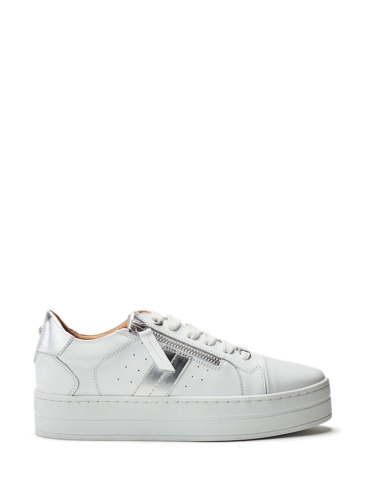 Moda in Pelle Botani Slab Sole White Trainers - Image 1 of 4 Moda in Pelle Botani Slab Sole White Trainers - Image 1 of 4