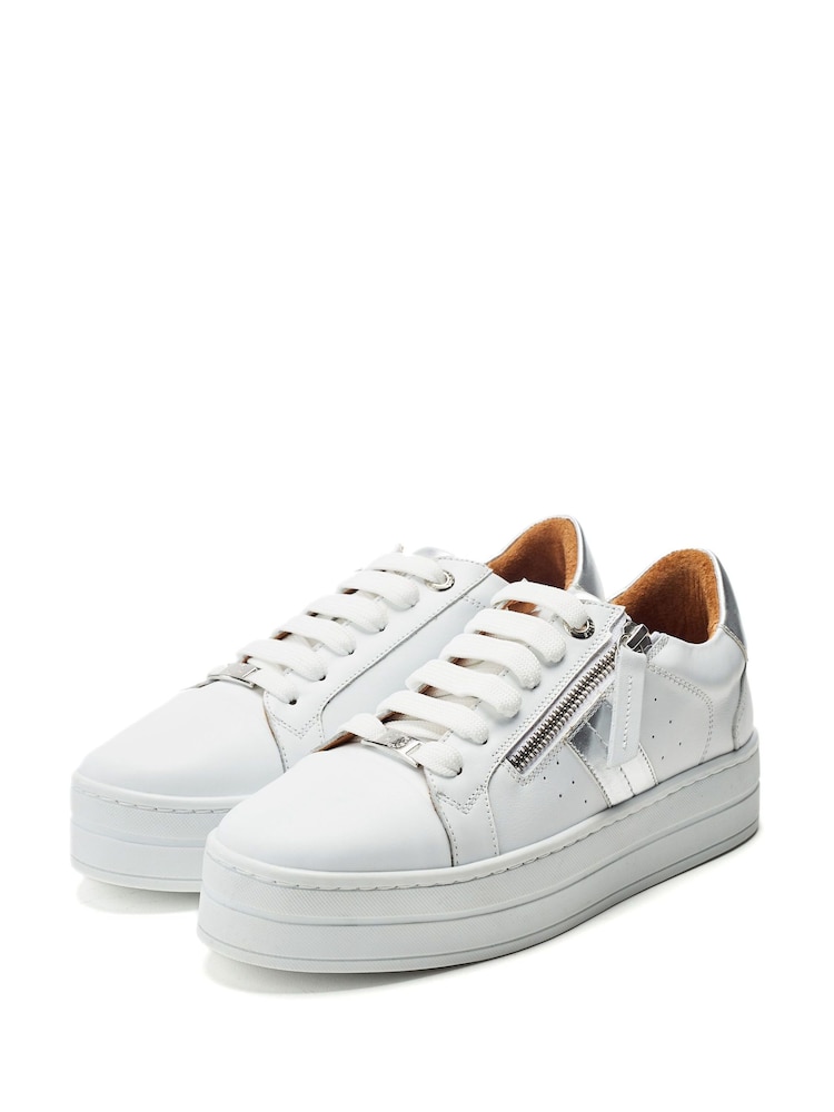 Moda in Pelle Botani Slab Sole White Trainers - Image 2 of 4 Moda in Pelle Botani Slab Sole White Trainers - Image 2 of 4
