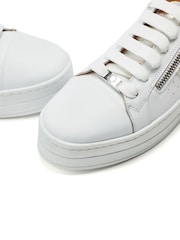 Moda in Pelle Botani Slab Sole White Trainers - Image 3 of 4