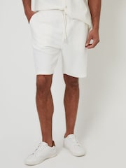 Threadbare Cream Textured Elasticated Shorts - Image 1 of 4