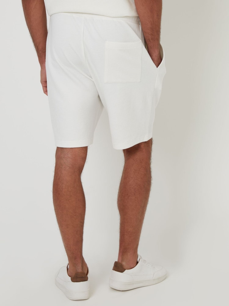 Threadbare Cream Textured Elasticated Shorts - Image 2 of 4