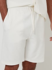 Threadbare Cream Textured Elasticated Shorts - Image 4 of 4