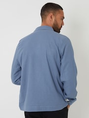 Threadbare Blue Lightweight Linen Blend Utility Jacket - Image 2 of 4