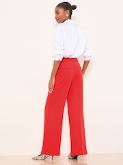 Czerwony - Lipsy Belted Tailored Wide Leg Trousers - Obraz 3 z 4