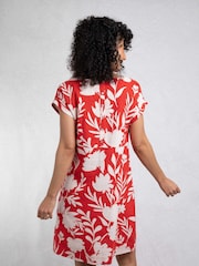 Weird Fish Red Orlando Linen Rich Pocket Dress - Image 2 of 8