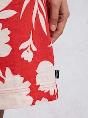 Weird Fish Red Orlando Linen Rich Pocket Dress - Image 5 of 8