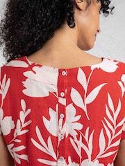 Weird Fish Red Orlando Linen Rich Pocket Dress - Image 6 of 8